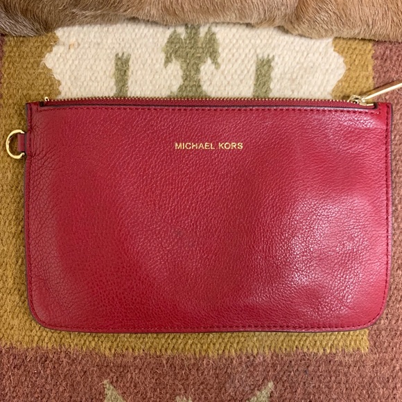 Michael Kors Handbags - Michael kors red leather wallet pouch